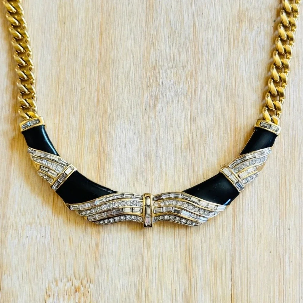 VTG Giorgio Beverly Hills Maresco Necklace VTG Statement Collar Rhinestone Pave